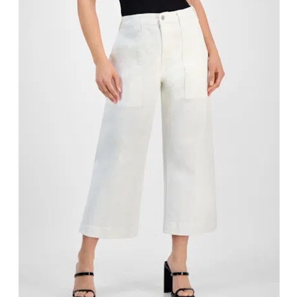 New W/Tags - Liverpool Stride High Rise Wide Leg Crop Jeans In Bone White, 14p